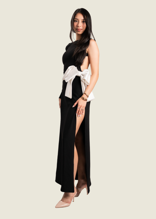 Custom Black Asymmetric Dress hover image