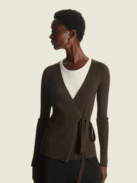 COS Ribbed Wool Wrap Top