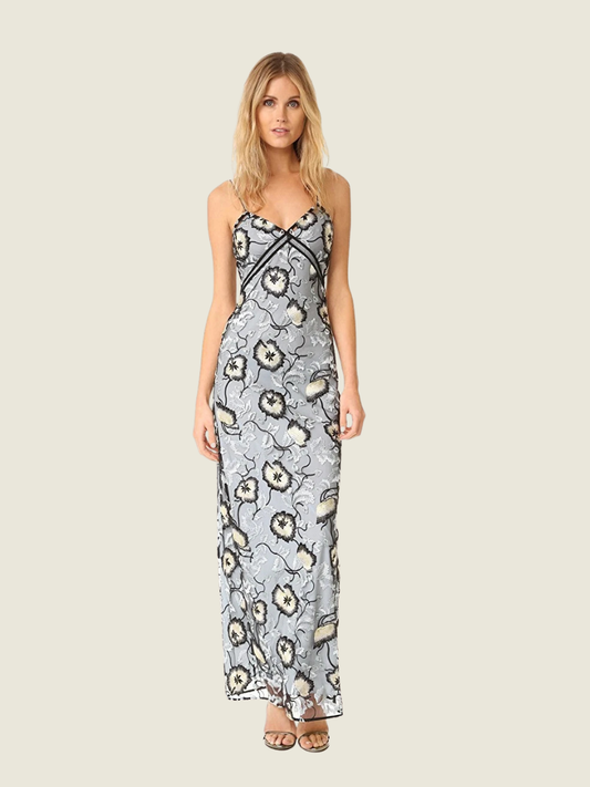 Self Portrait Sophia Floral-embroidered Slip Dress