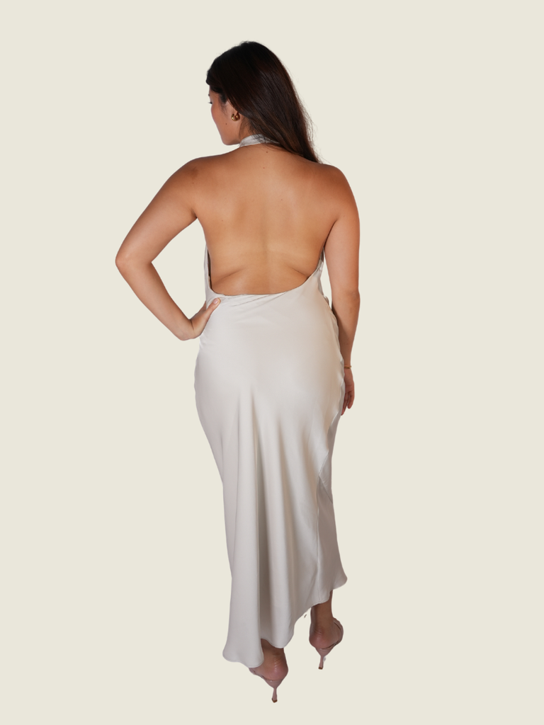 Artitzia Pearl White Cowl Maxi in (M)