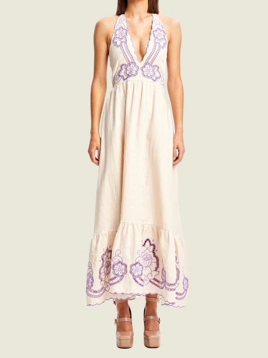 Alice McCall Capri Dreams Midi Dress Creme Fraiche