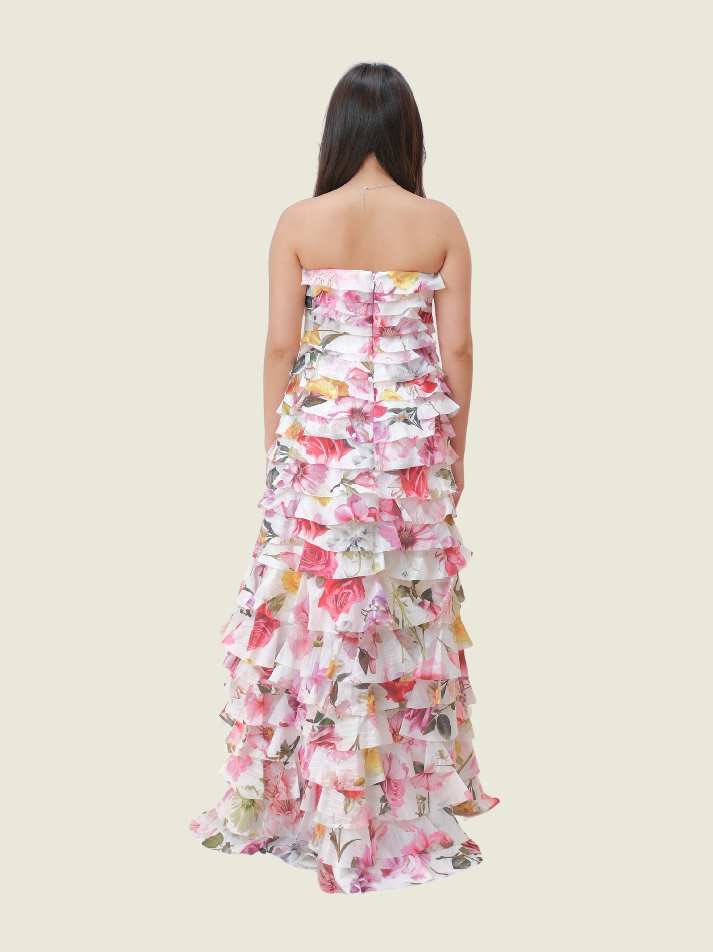 AJE Fleur Pleated Gown Collage Floral (XS)