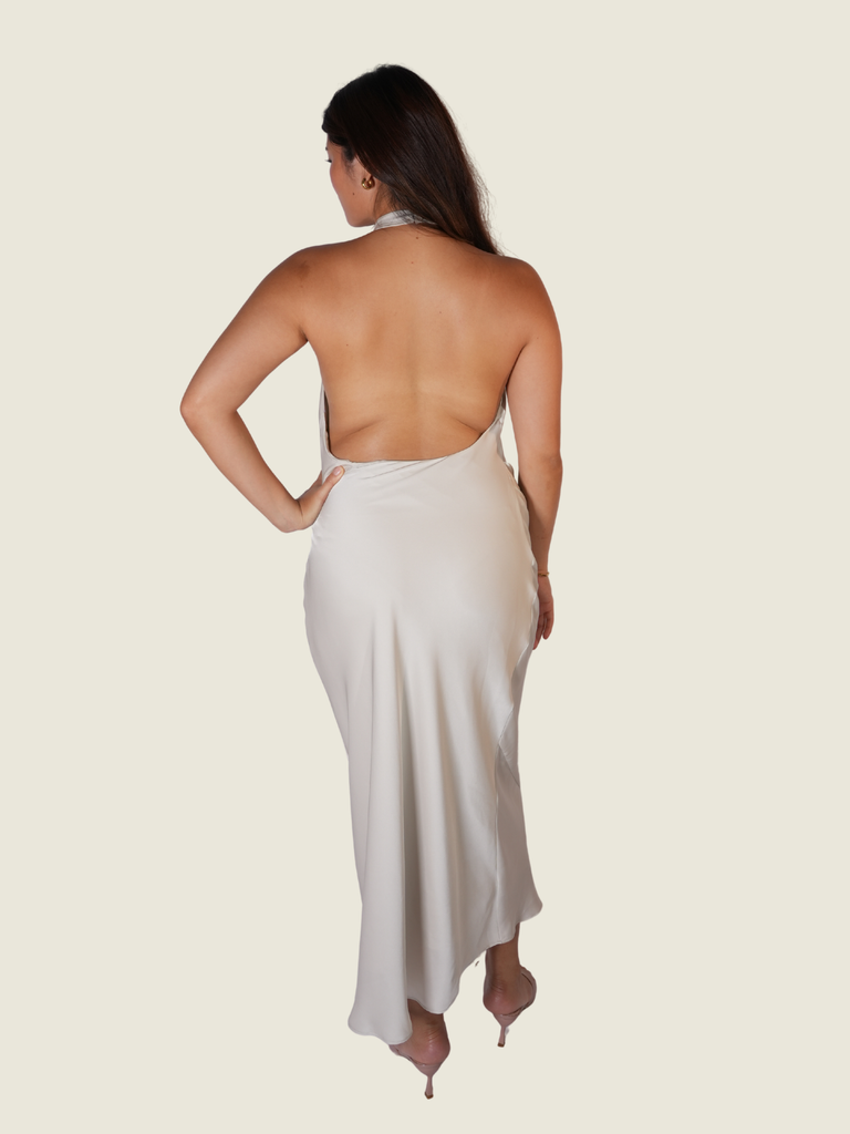 Artitzia Pearl White Cowl Maxi in (M)