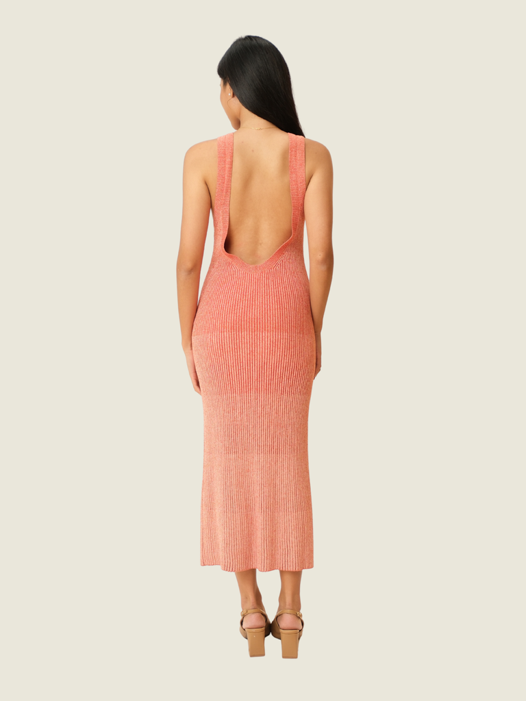 COS Pink Gradient Ribbed Knit Dress