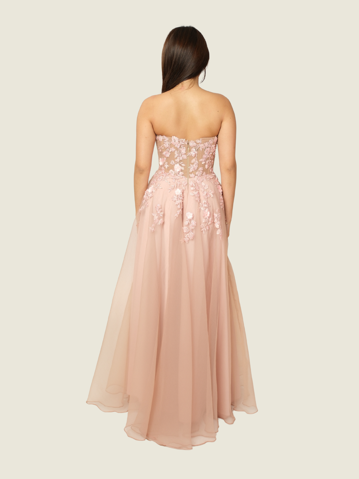 Debbie Co Pink Floral Gown