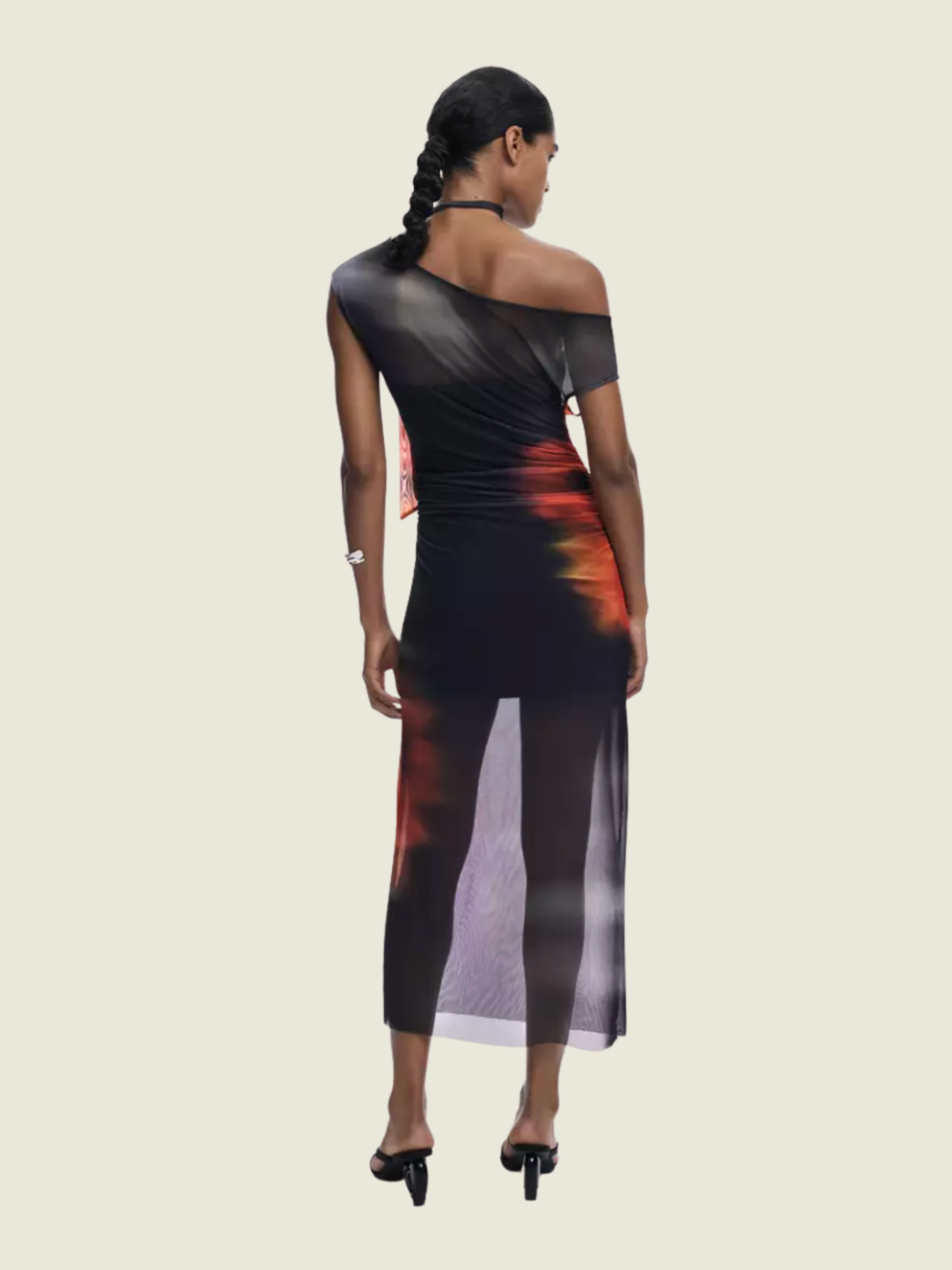 Desigual Asymmetric Draped Floral Dress