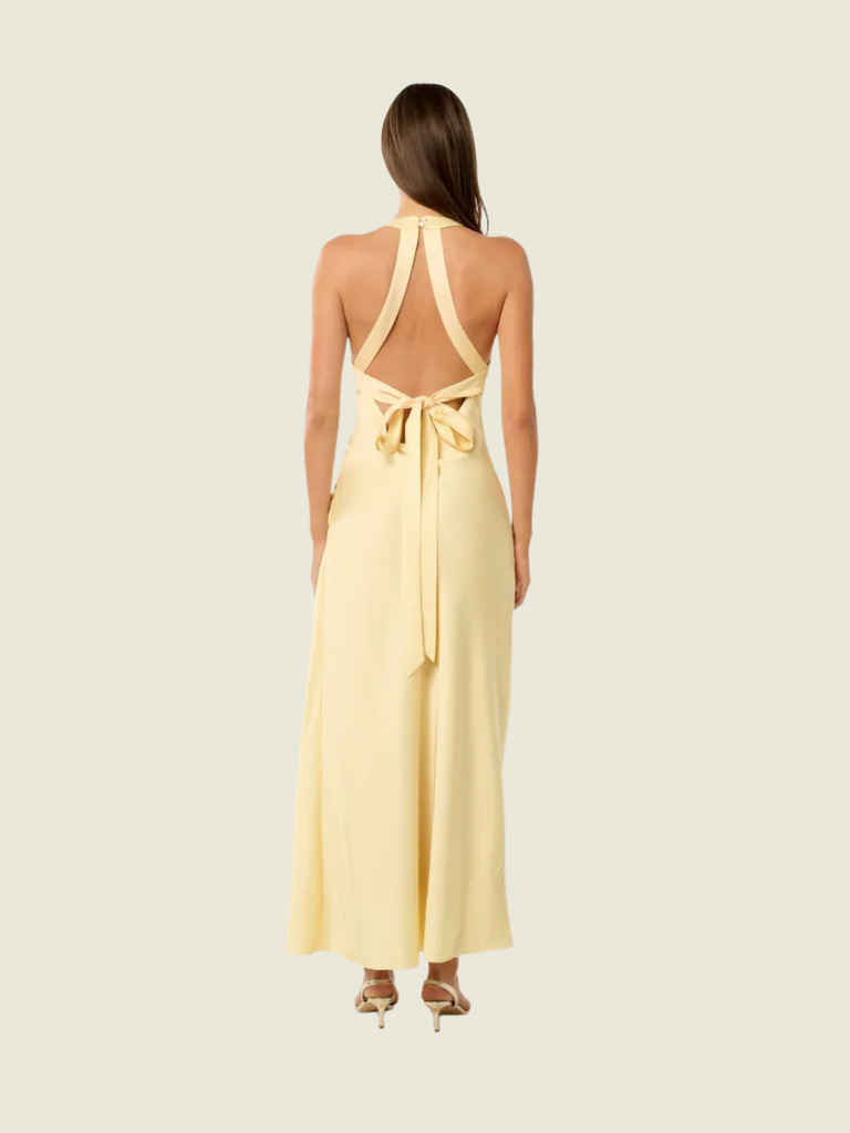 Ever New Yellow Audrey Satin Backless Maxi