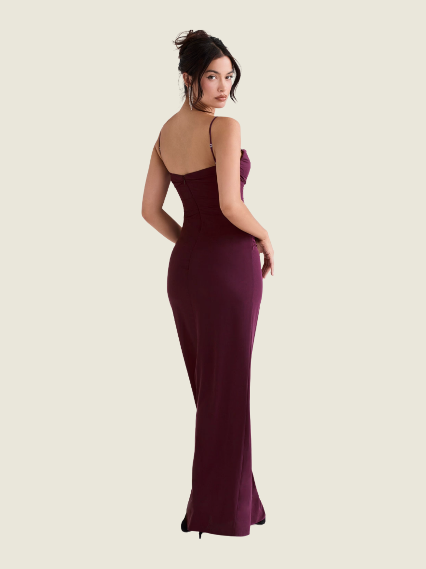 House of CB Lani Merlot Corset Maxi Dress