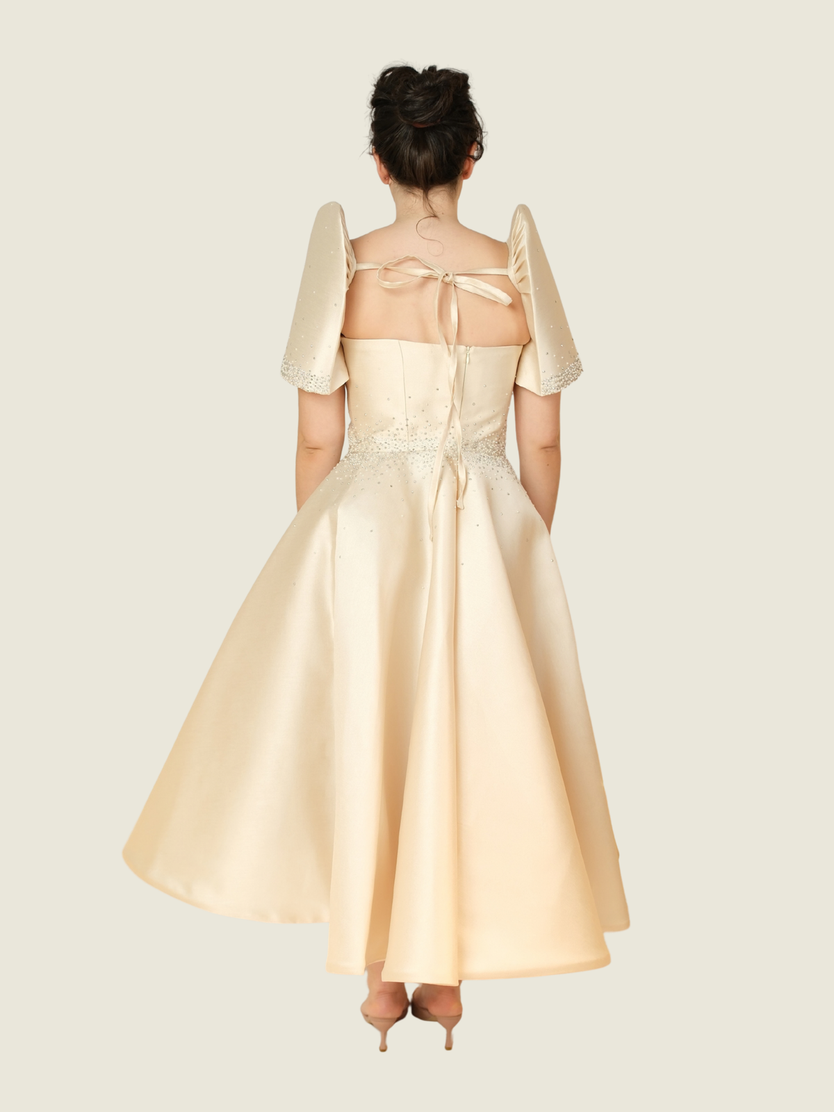 Julio Galerie 2-Way Filipiniana Dress in Champagne