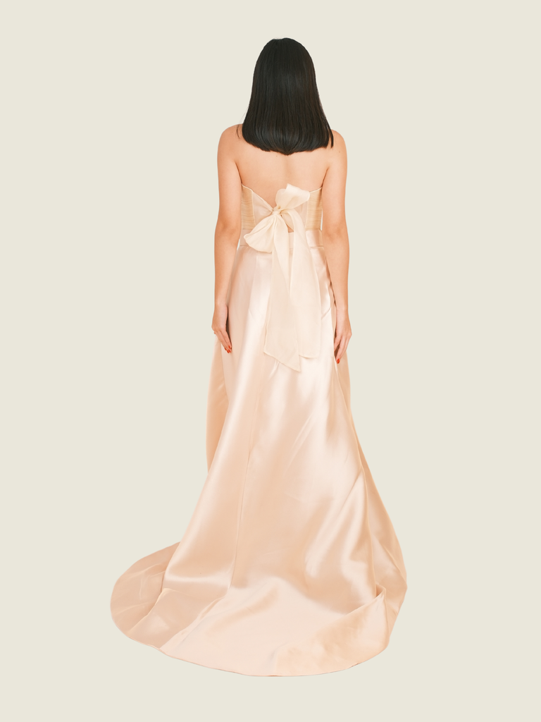 Jun Escario Two-Toned Gown in Champagne
