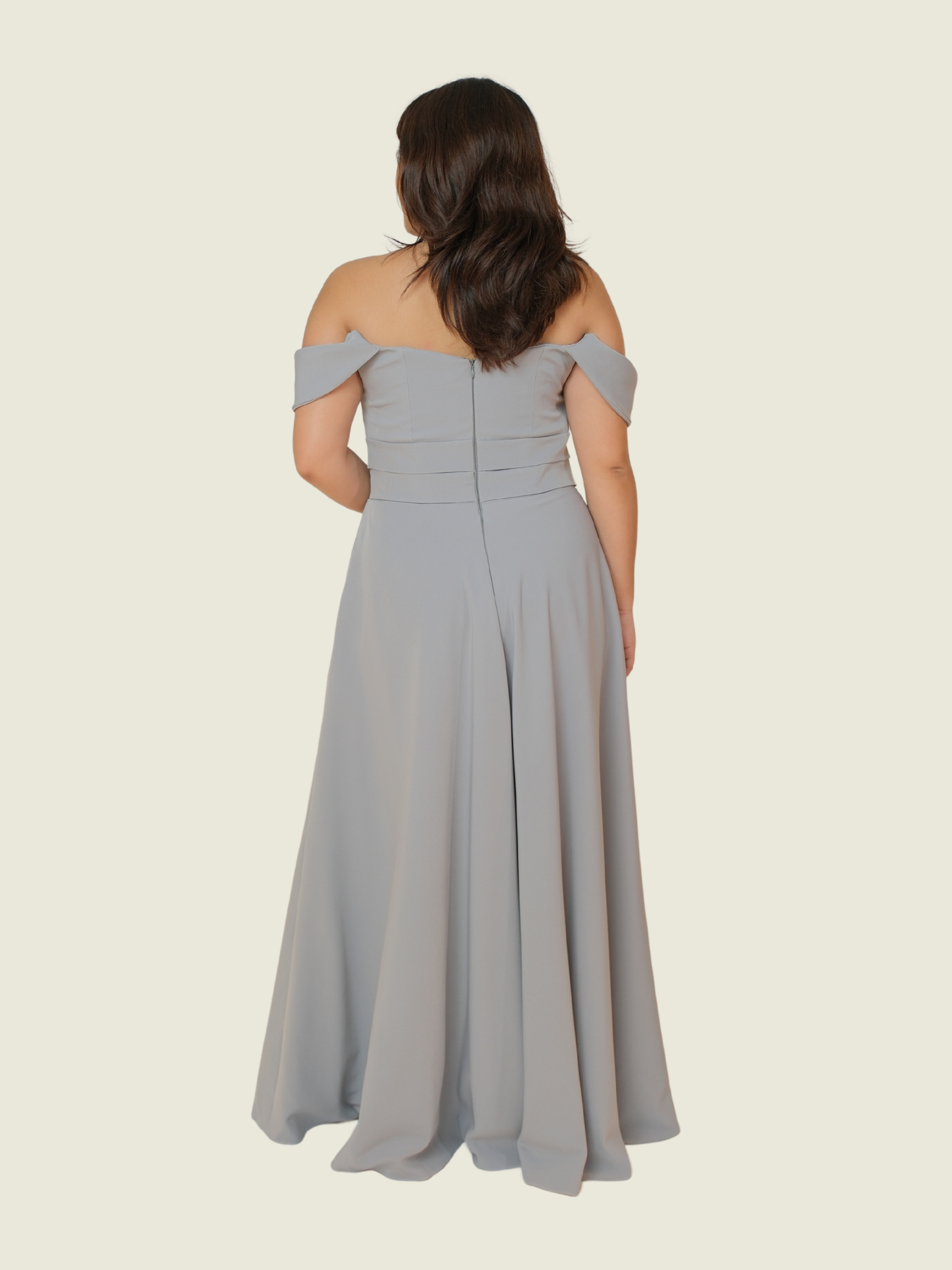 Kat Corpus Gray Off Shoulder Gown