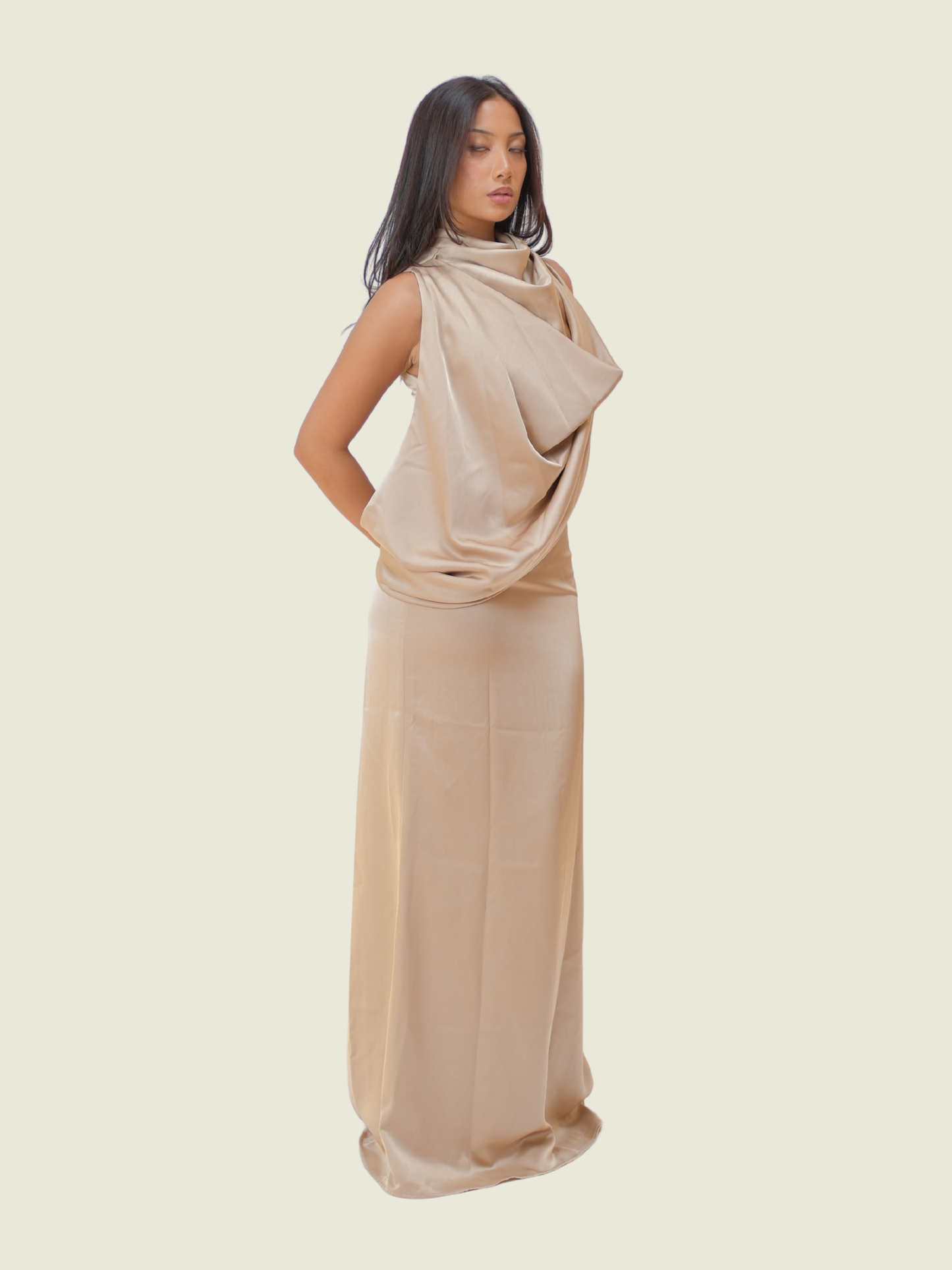 Kisserine Regina Dress in Beige