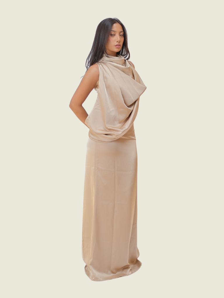 Kisserine Regina Dress in Beige