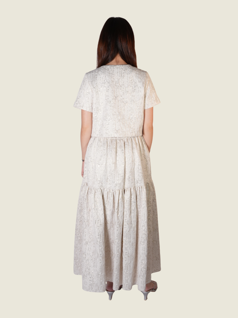 Meleanule Jacquard Coordinated Look Top and Skirt Set