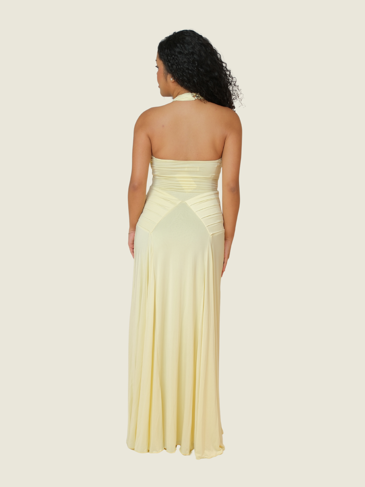 Meshki Indira Gathered Slinky Halter Maxi