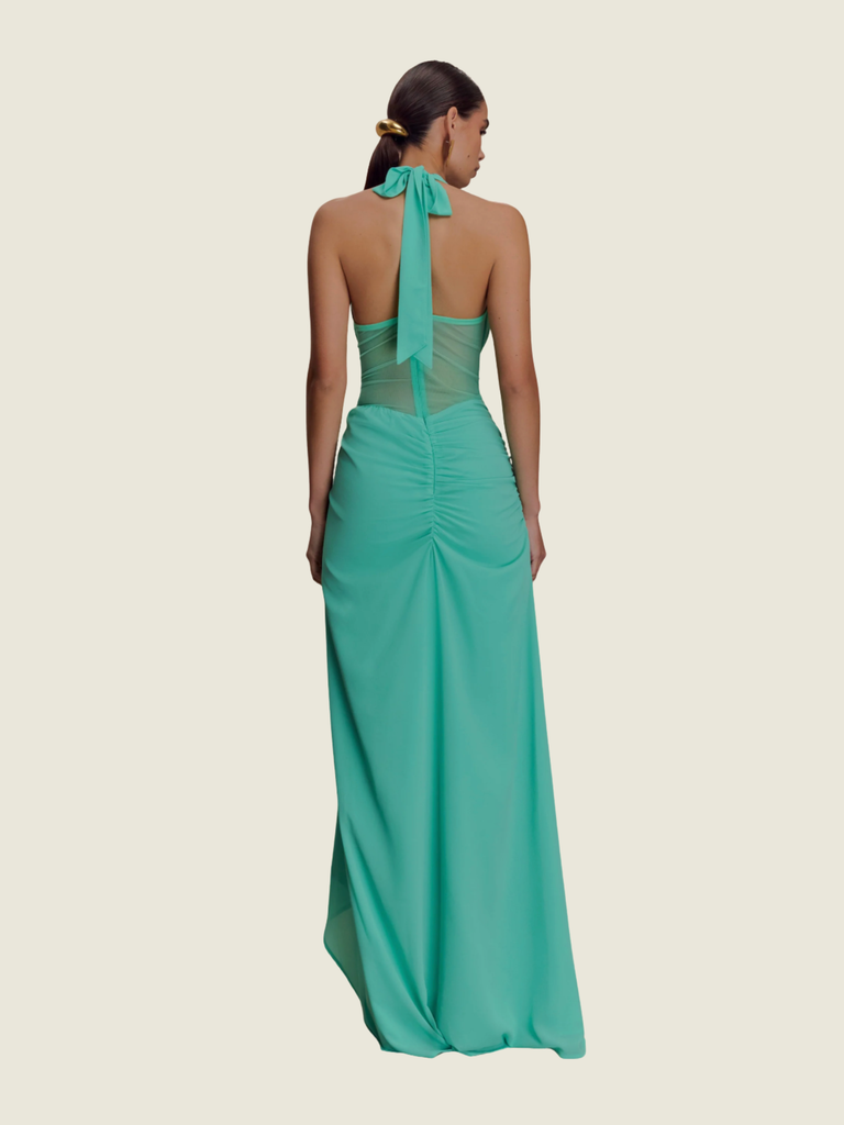 Meshki Joanna Chiffon and Mesh Maxi Dress