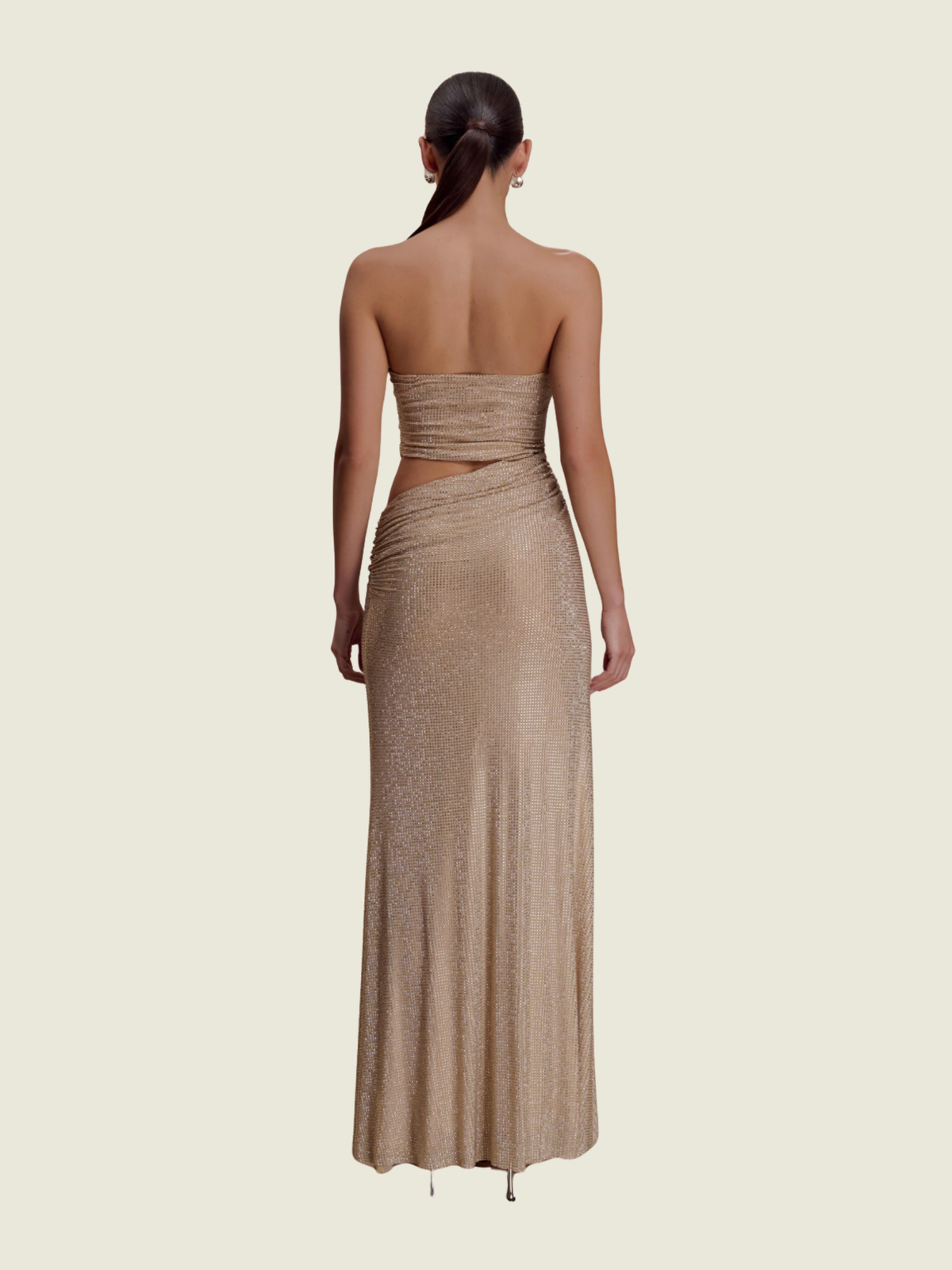 Meshki Strapless Diamante Maxi Dress