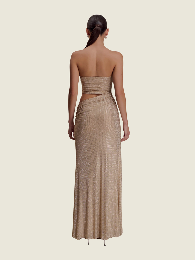 Meshki Strapless Diamante Maxi Dress