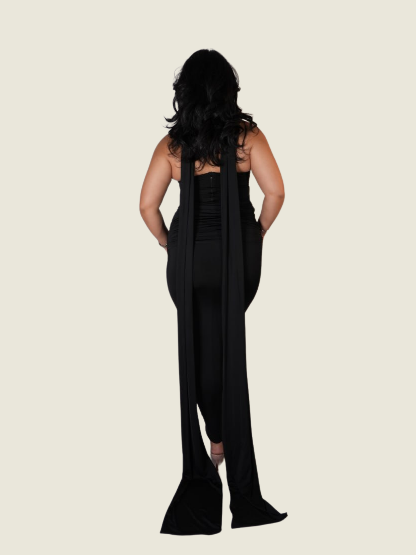 Neric Beltran Black Maxi with Scarf