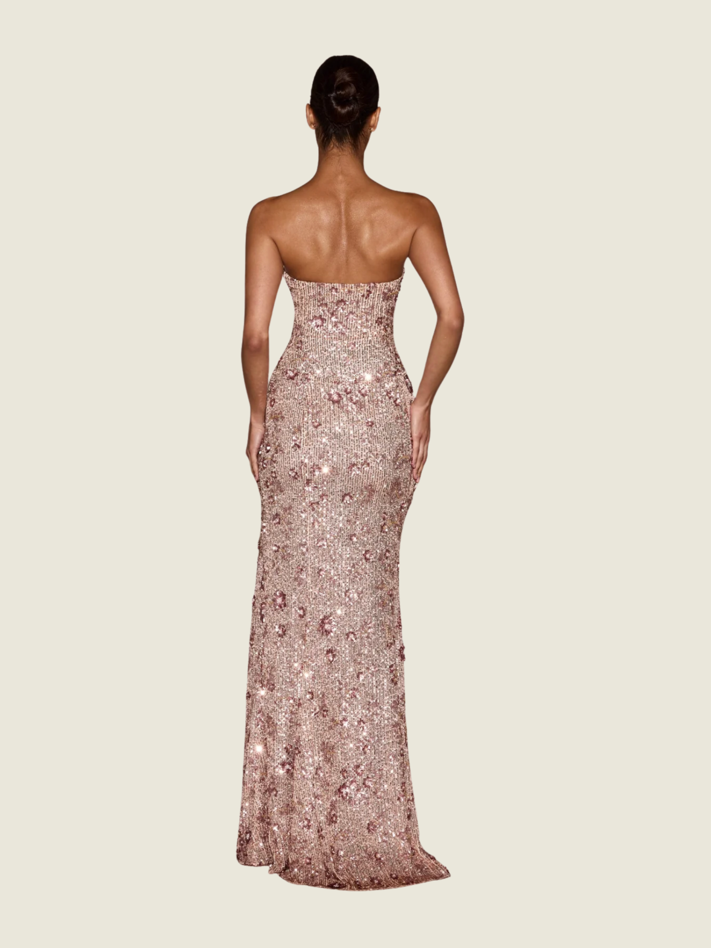 Oh Polly Embellished-Bandeau Neck Strapless Gown