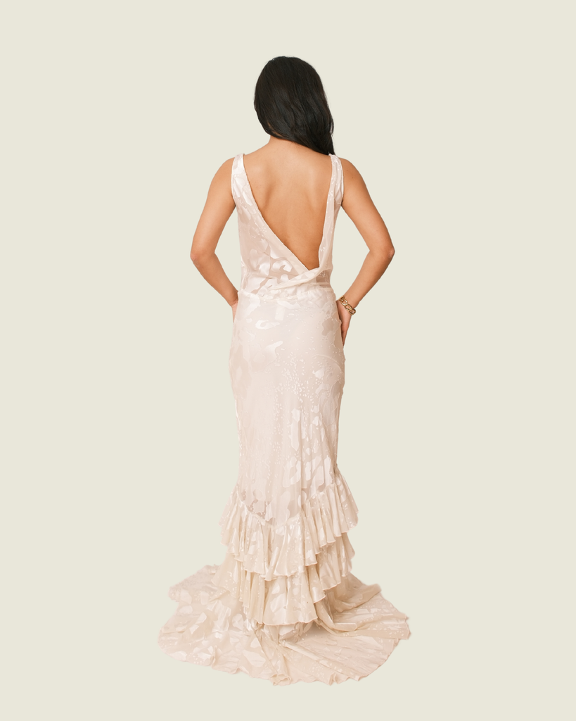 Rat & Boa Leopard-Devoré Layered-Ruffle Maxi Dress