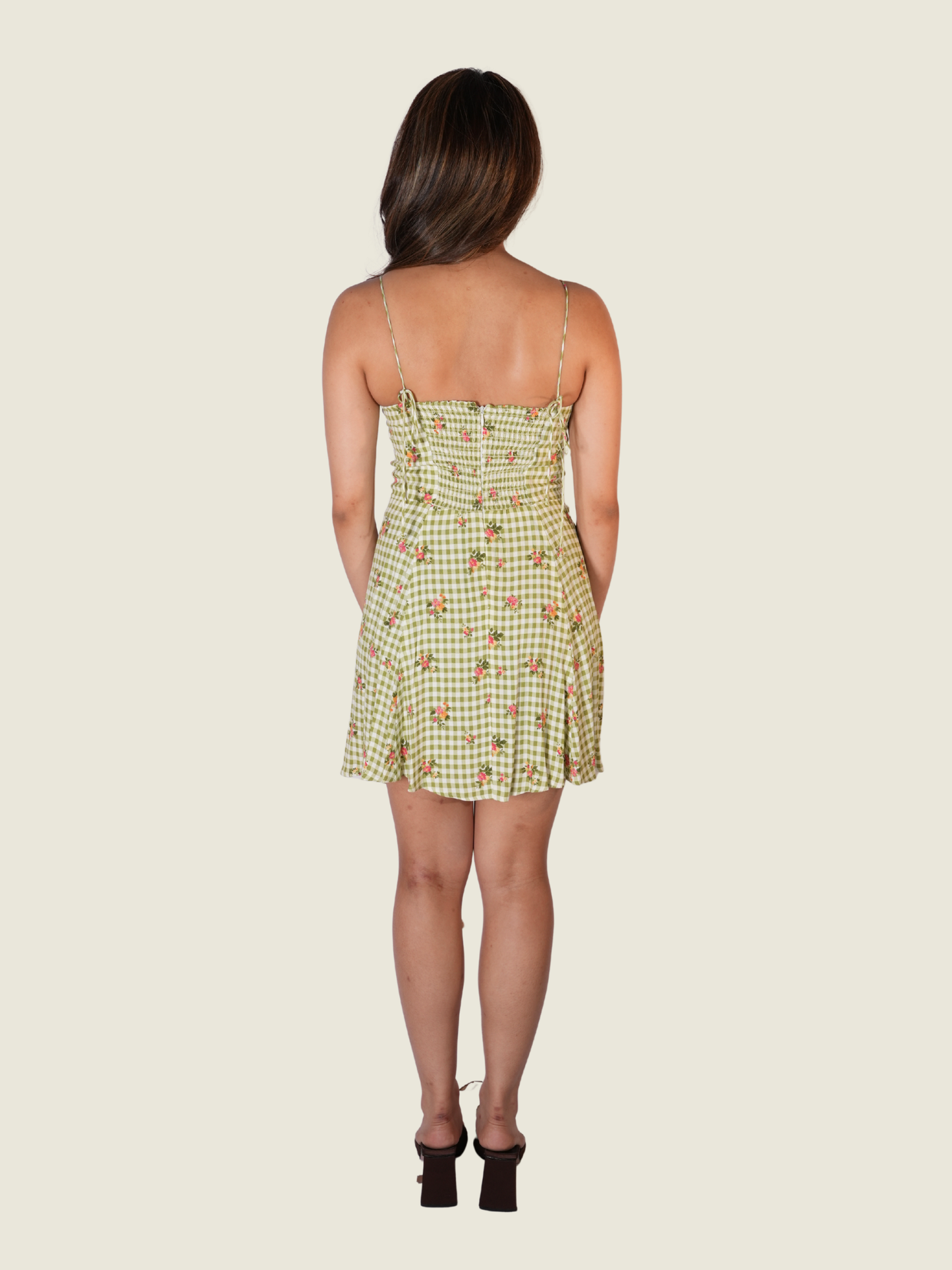 Reformation Roarke Linen Gingham Mini Dress (XS)