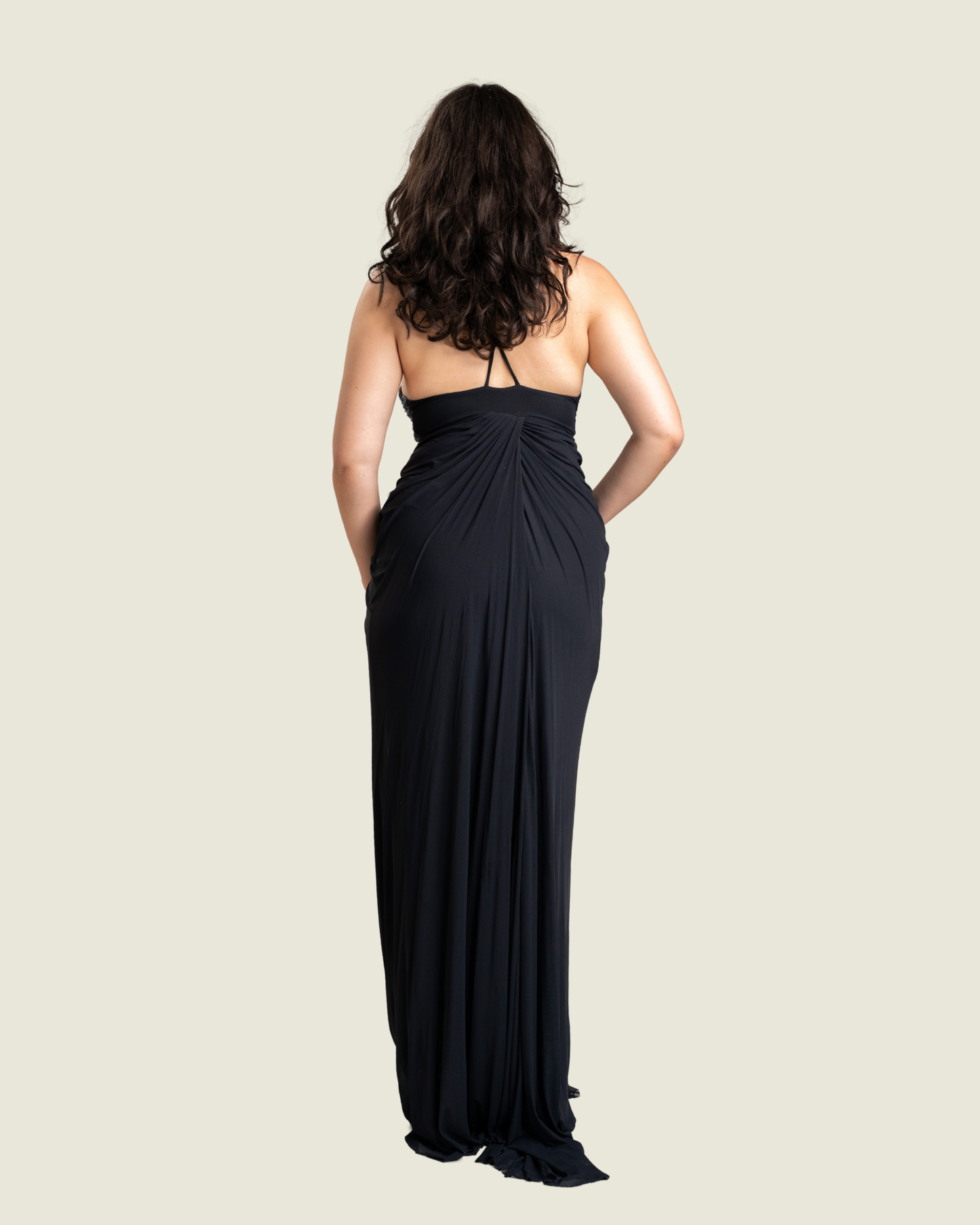 Tantease Black Sequins Maxi Dress