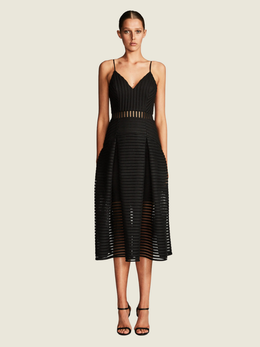 Shona Joy Pegasus Pleated Midi Dress