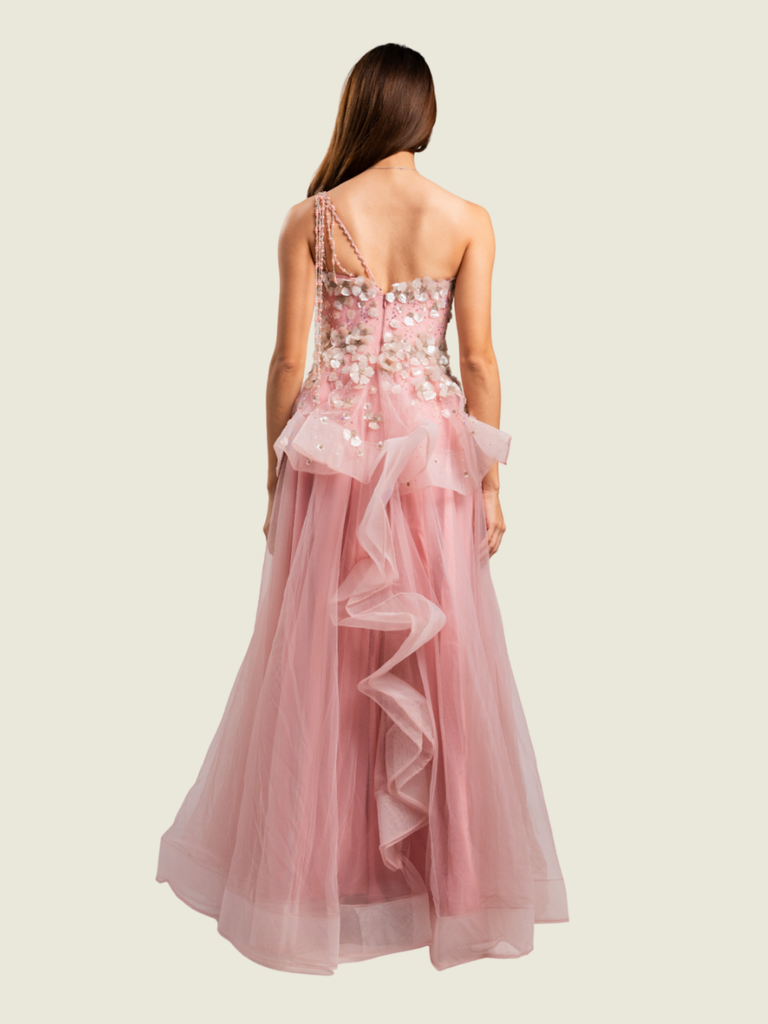 Vee Tan Custom Pink Beaded Gown