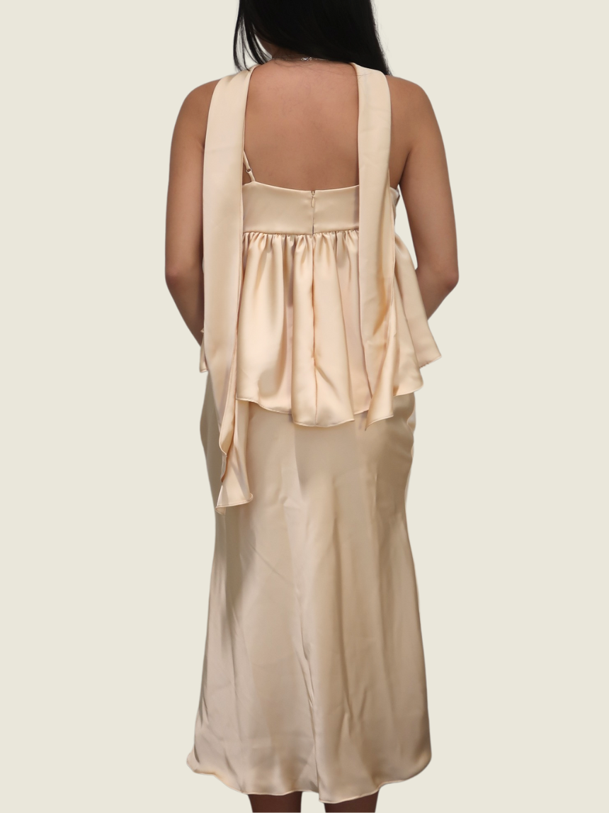 June 12 the Label Cream Halter Dress