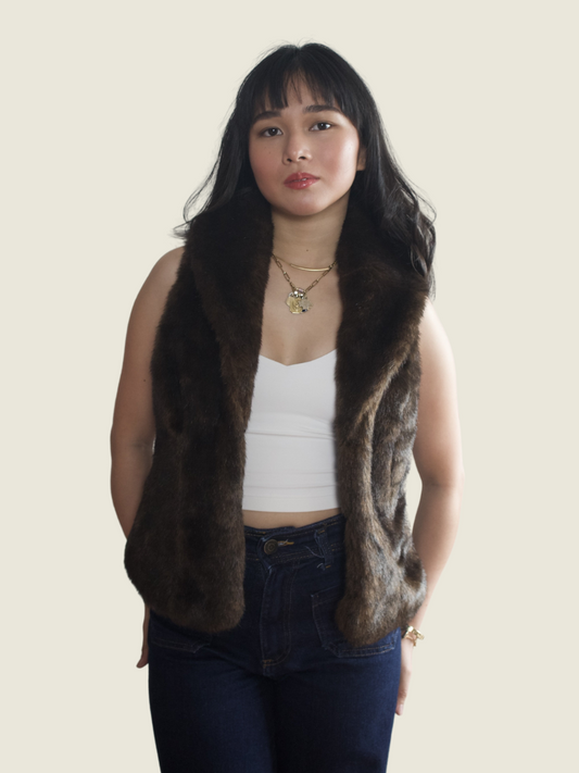 YSL Brown Fur Vest