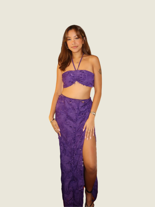 Purple Jacquard Set