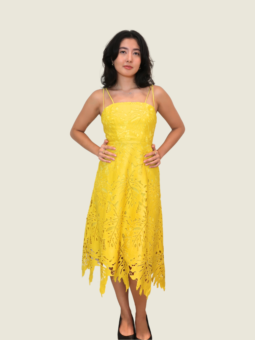 Alaala Yellow Eyelet Dress