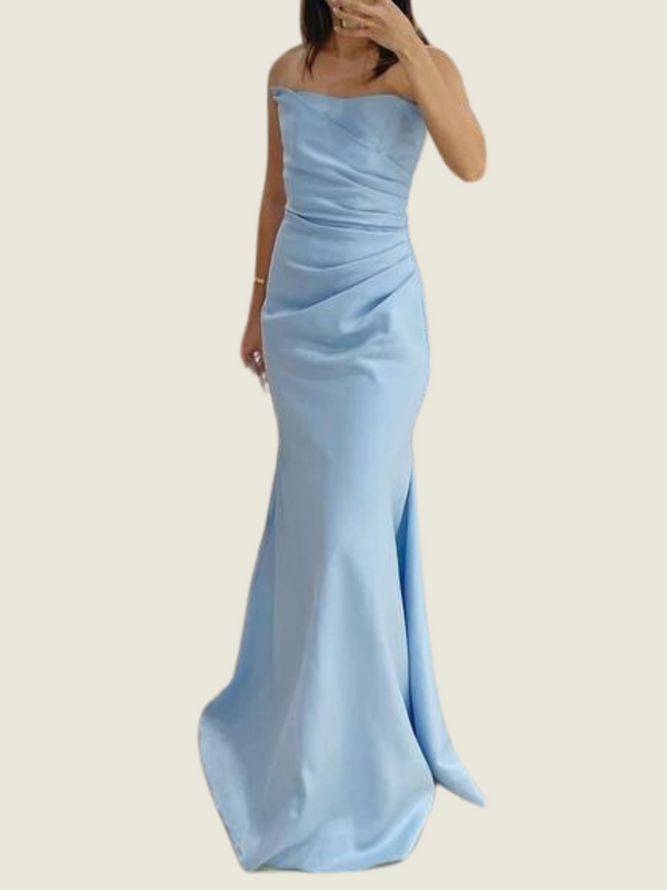 Custom Blue Tube Long Gown