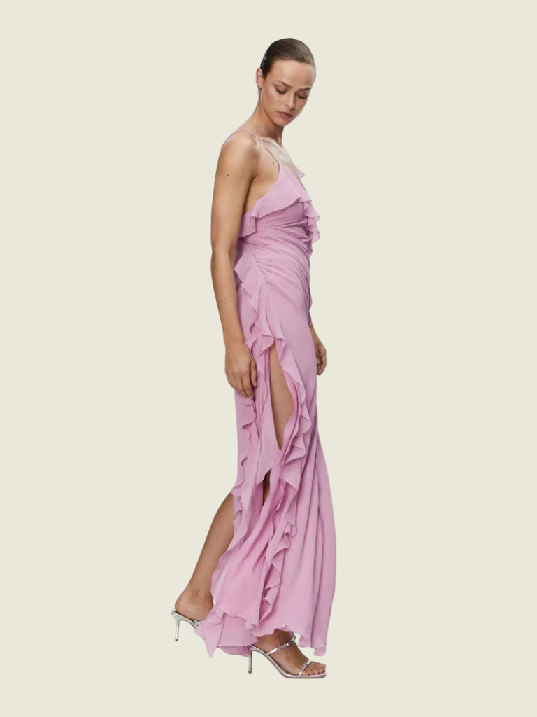 Mango Pink Ruffle Maxi