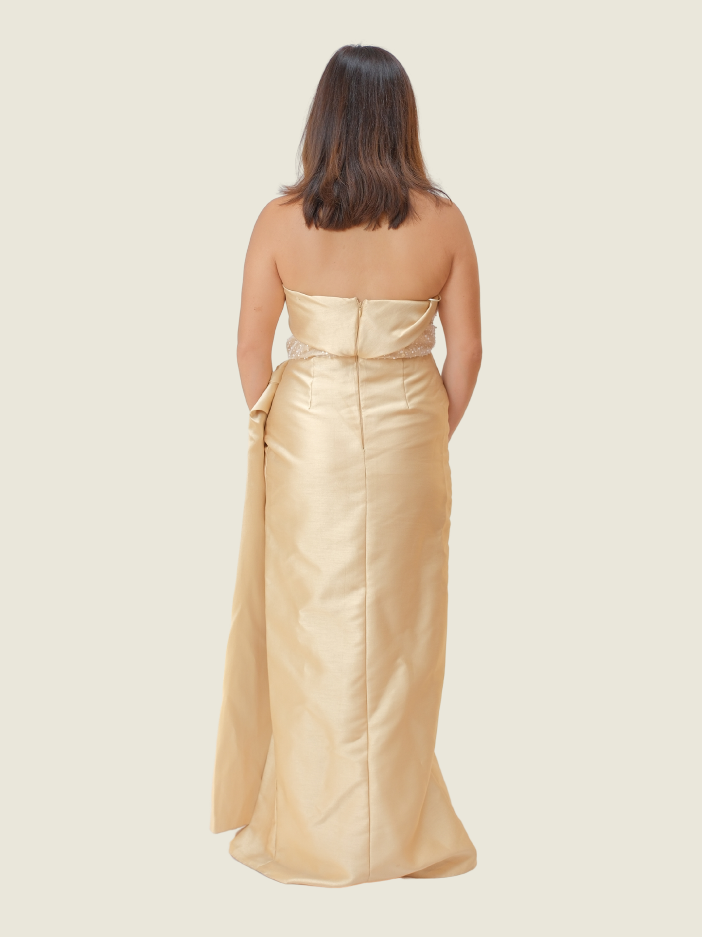 Custom Celine Bautista Atelier Champagne Gown (M-L)