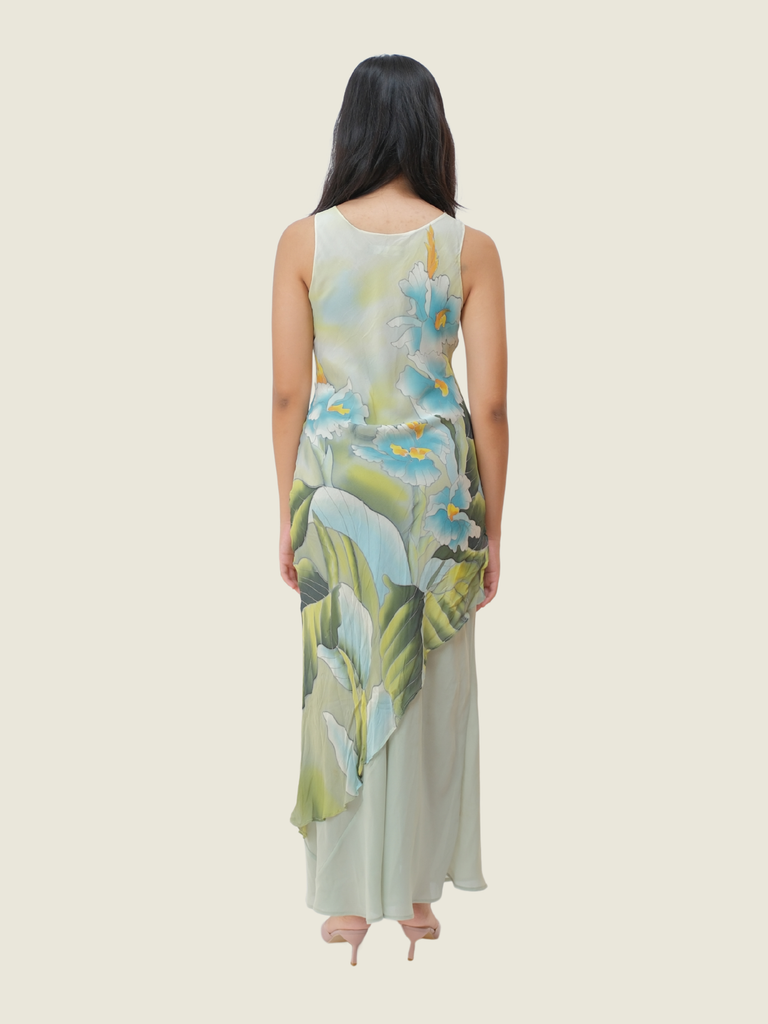 Green Sue Wong Floral Long Dress (M)