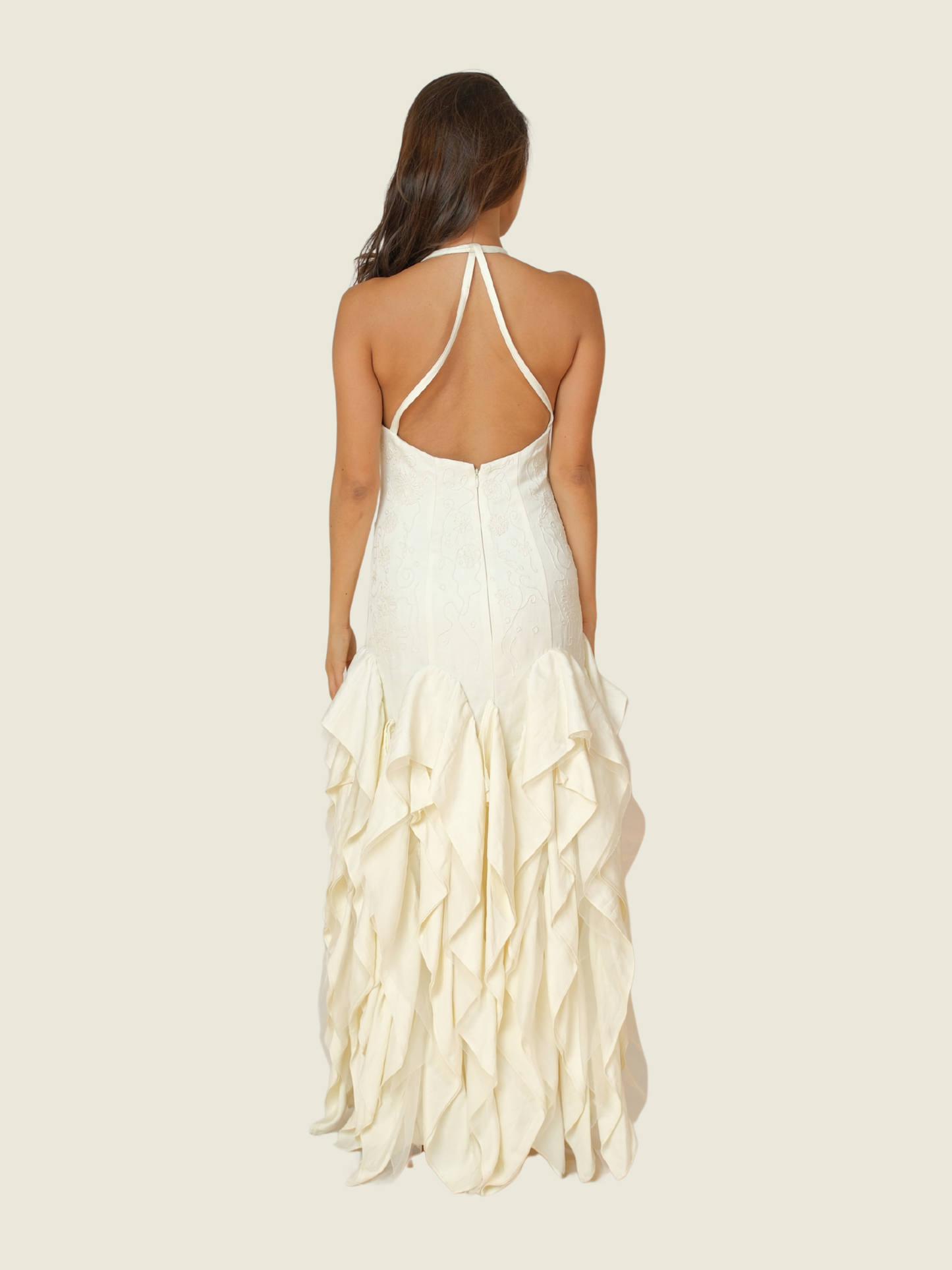 H&M Studio Ruffled Embroidered Dress