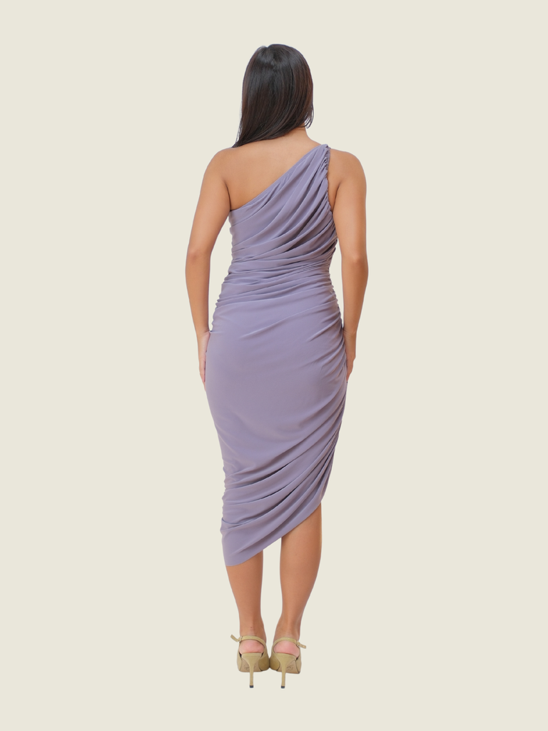 Norma Kamali Purple Asymmetrical Dress