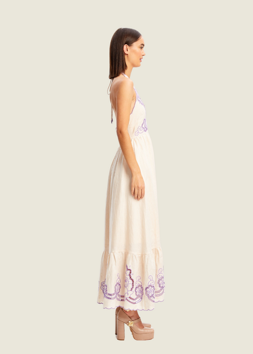 Alice McCall Capri Dreams Midi Dress Creme Fraiche hover image