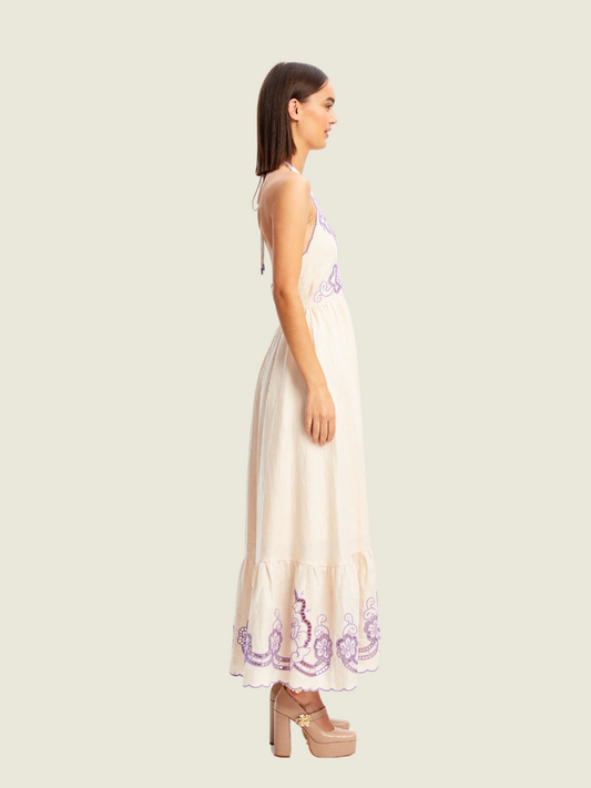 Alice McCall Capri Dreams Midi Dress Creme Fraiche