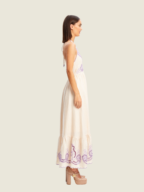 Alice McCall Capri Dreams Midi Dress Creme Fraiche