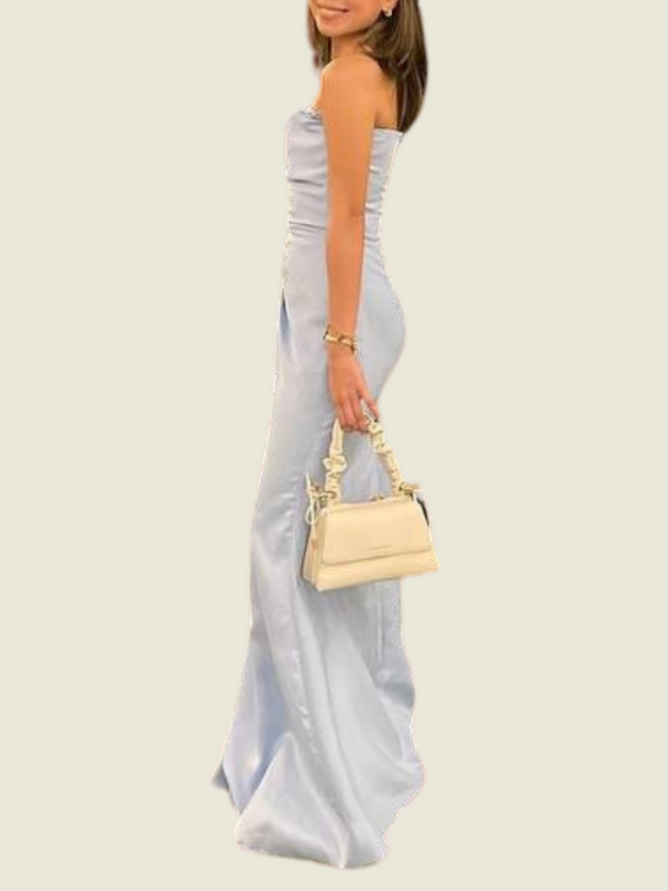 Custom Blue Tube Long Gown