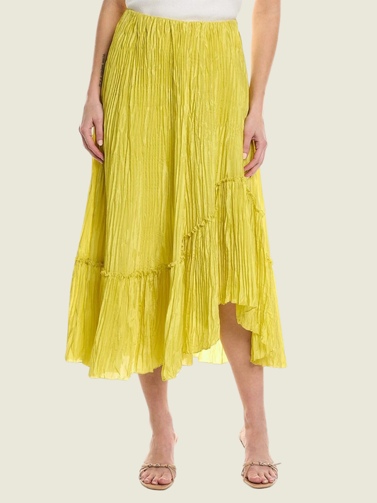 Vince Pleated Silk Skirt