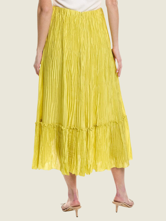 Vince Pleated Silk Skirt