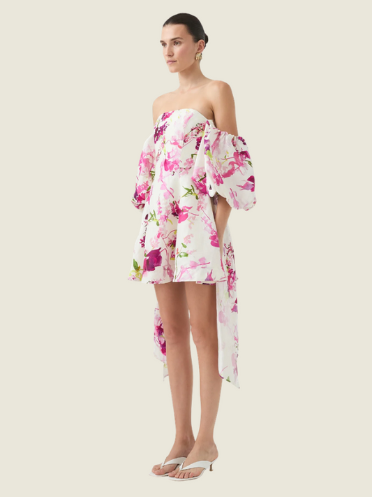 AJE Incarnation White Floral Mini Dress
