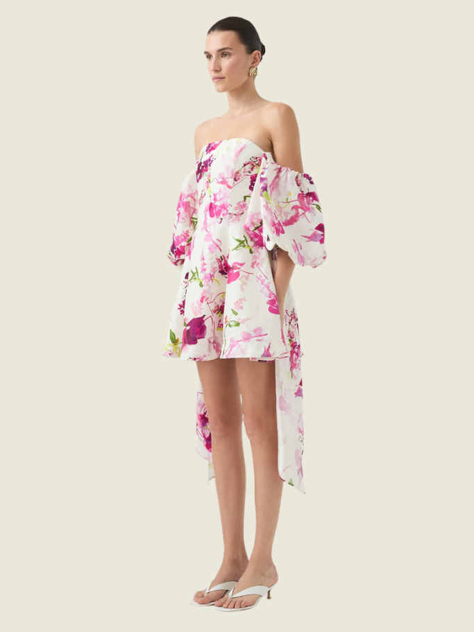 AJE Incarnation White Floral Mini Dress