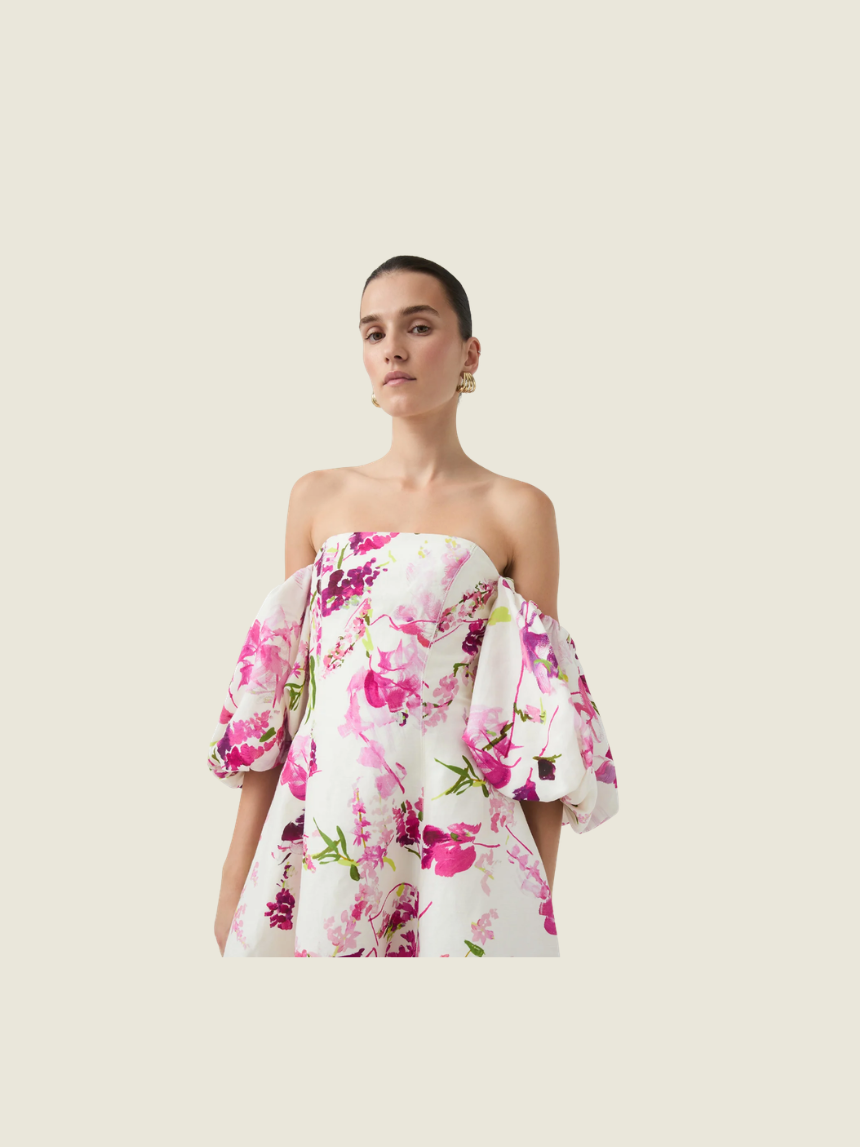 AJE Incarnation White Floral Mini Dress