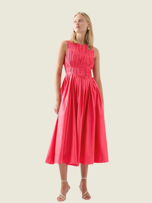 AJE Nya Gathered Midi Dress