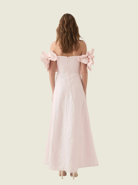 Aje Etta Floral Midi Dress in Light Pink